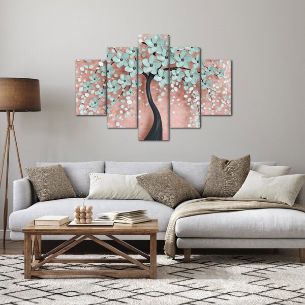 Slika - Pastelno plavi cvjetovi (150x105 cm)