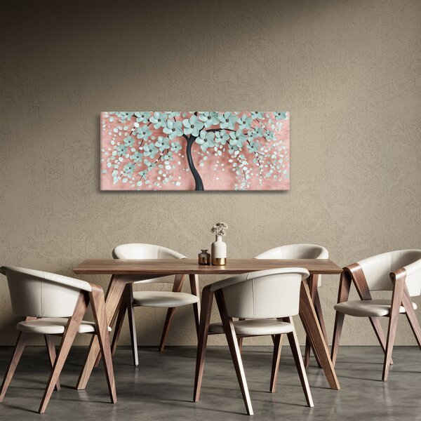 Slika - Pastelno plavi cvjetovi (120x50 cm)
