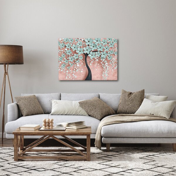 Slika - Pastelno plavi cvjetovi (70x50 cm)