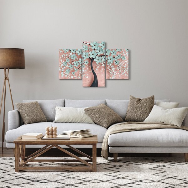 Slika - Pastelno plavi cvjetovi (90x60 cm)