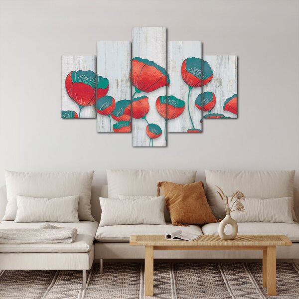 Slika - Makovi - petrolej (150x105 cm)