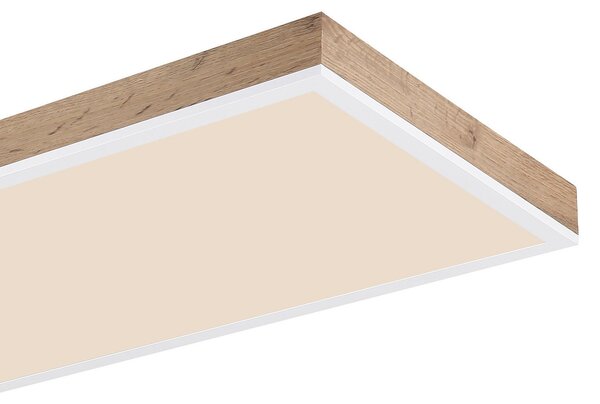 Globo Doro LED stropna lampa, dužina 120 cm, tamno drvo, CCT, prigušiva, Drvo, Dnevni boravak/blagovaonica, Metal