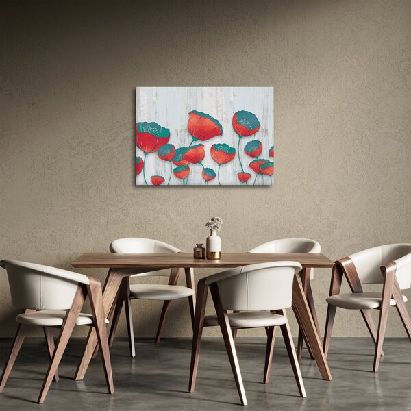 Slika - Makovi - petrolej (70x50 cm)