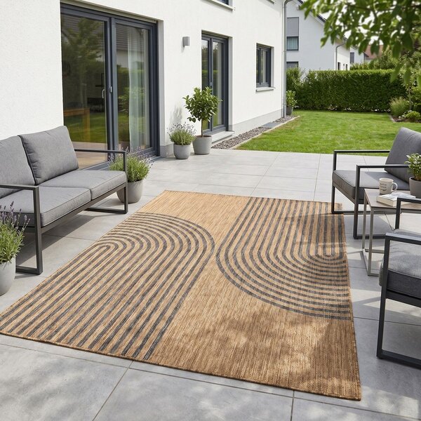 Crni/smeđi unutarnji i vanjski tepih 160x230 cm Mira 1453 – Ayyildiz Carpets
