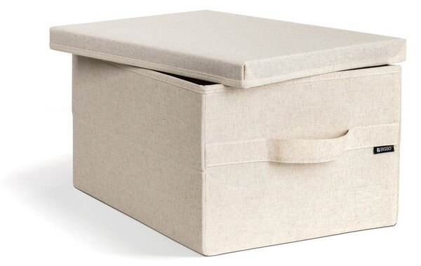 Bež tekstilna kutija za pohranu s poklopcem 31x41x22 cm Soft Storage Medium – Bigso