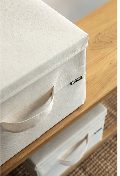 Bež tekstilna kutija za pohranu s poklopcem 31x41x22 cm Soft Storage Medium – Bigso