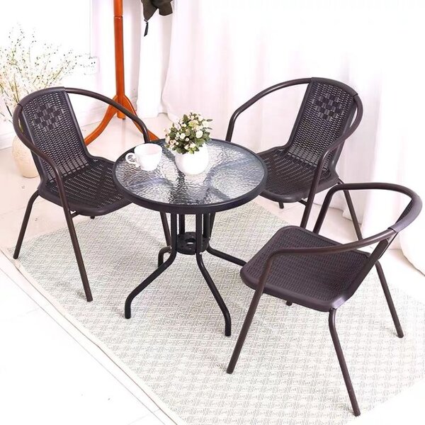 Okrugli vrtni stol 60 cm staklo