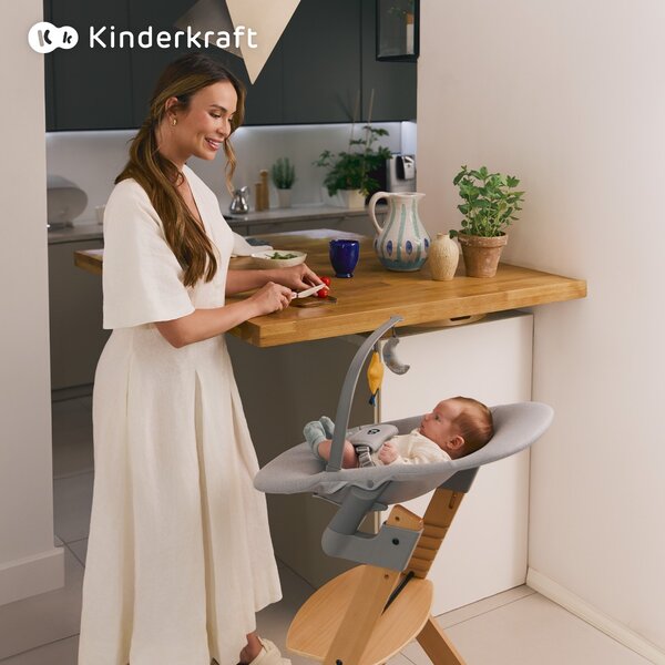 Kinderkraft hranilica Enock + ležaljka Calmee - Grey