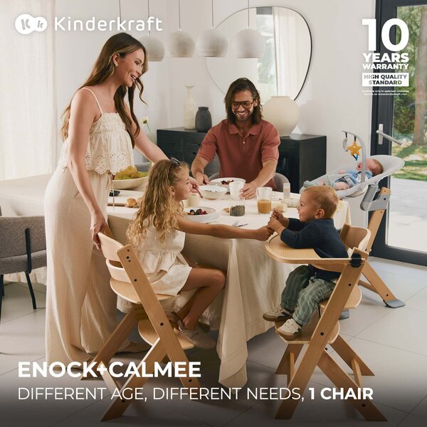 Kinderkraft hranilica Enock + ležaljka Calmee - Grey