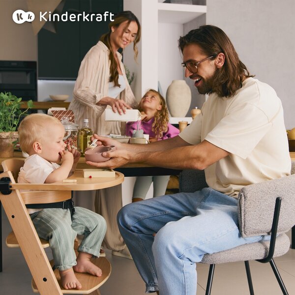 Kinderkraft hranilica Enock + ležaljka Calmee - Grey