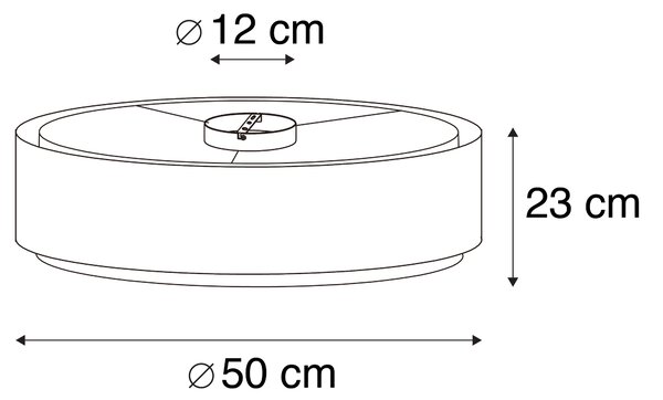 Moderna stropna svjetiljka bijela 50 cm 3-svjetla - Drum Duo