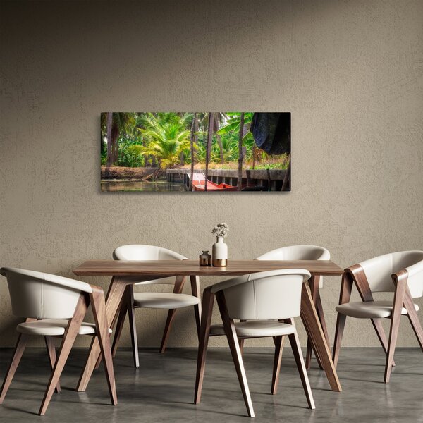 Slika - Drveni čamac na kanalu, Tajland (120x50 cm)