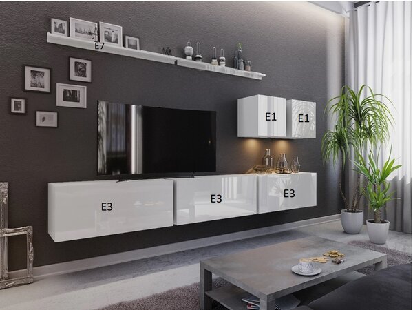Set za dnevni boravak Darriot (crna + crni sjaj)