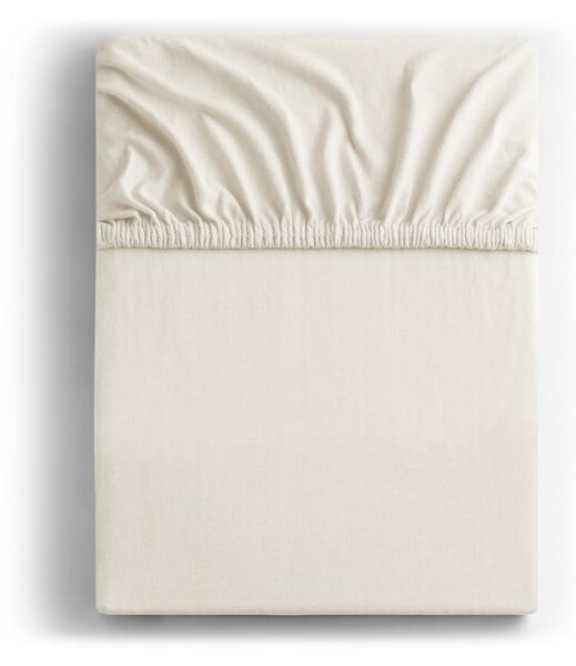 Bijela/krem plahta s gumom od jeseya 220x200 cm Amber – Restilo