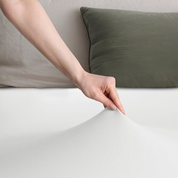 Bijela plahta s gumom od jeseya 90x200 cm Amber – Restilo