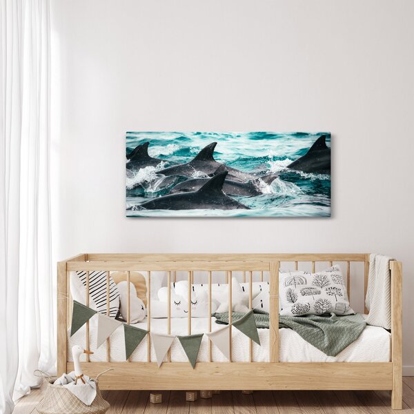 Slika - Dupini u oceanu (120x50 cm)