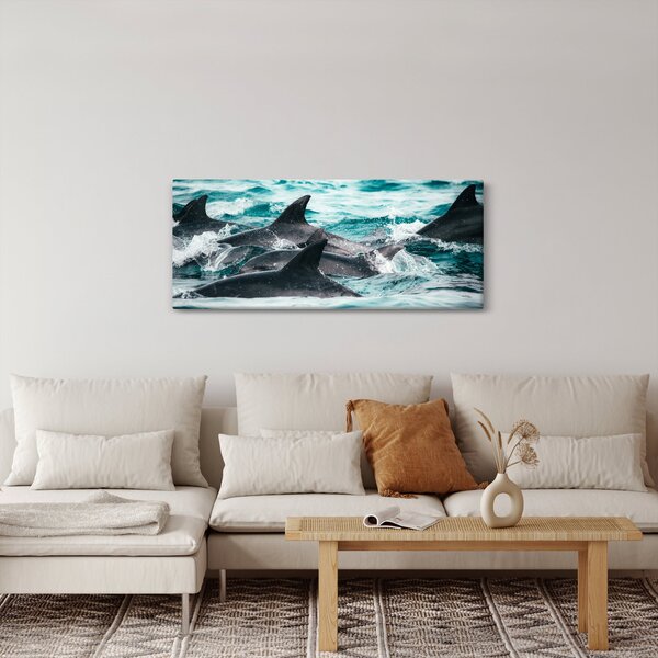 Slika - Dupini u oceanu (120x50 cm)