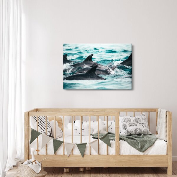 Slika - Dupini u oceanu (90x60 cm)