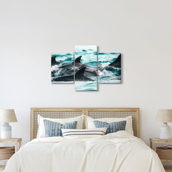 Slika - Dupini u oceanu (90x60 cm)
