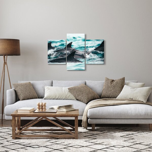 Slika - Dupini u oceanu (90x60 cm)