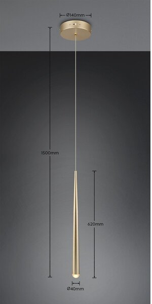 LED viseća svjetiljka u zlatnoj boji ø 14 cm Cala – Trio Select