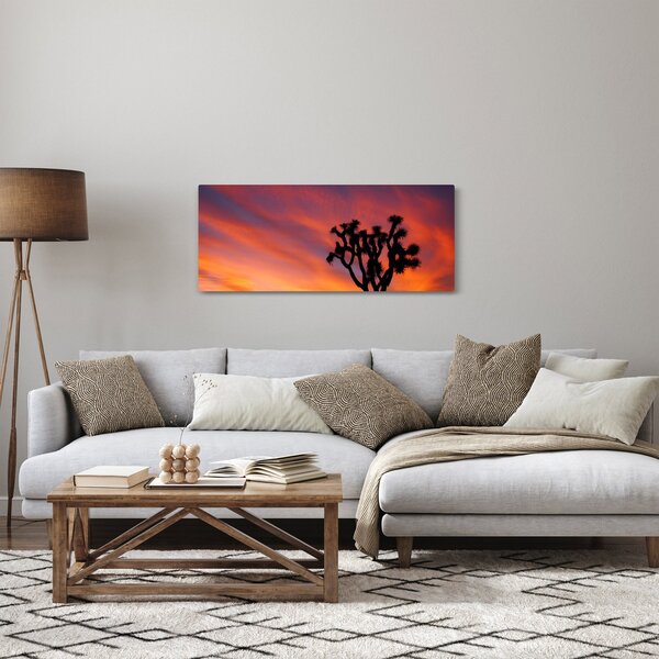 Slika zalaska sunca nad siluetom stabla (120x50 cm)