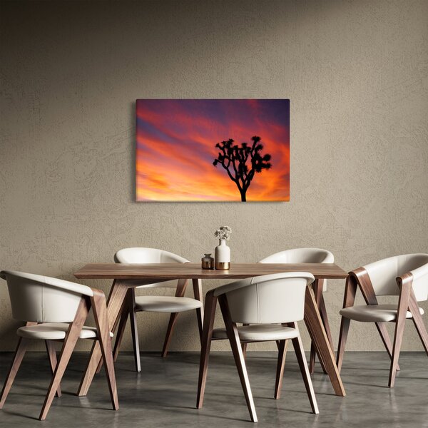 Slika zalaska sunca nad siluetom stabla (90x60 cm)