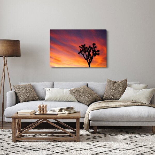 Slika zalaska sunca nad siluetom stabla (90x60 cm)