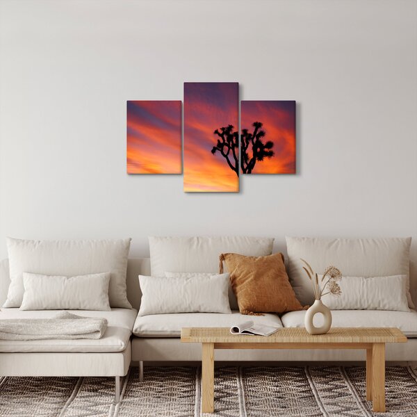 Slika zalaska sunca nad siluetom stabla (90x60 cm)