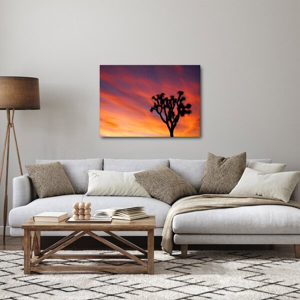 Slika zalaska sunca nad siluetom stabla (70x50 cm)