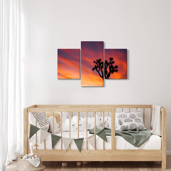 Slika zalaska sunca nad siluetom stabla (90x60 cm)