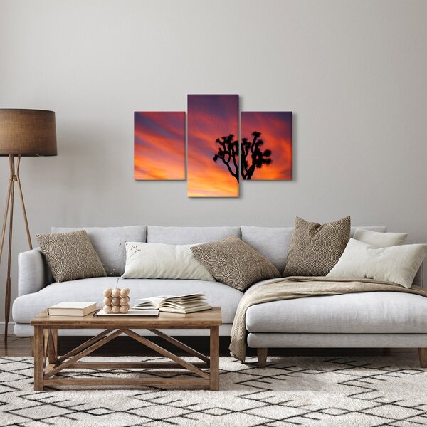 Slika zalaska sunca nad siluetom stabla (90x60 cm)