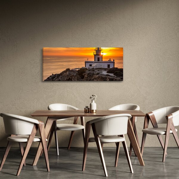 Slika svjetionika pri zalasku sunca (120x50 cm)