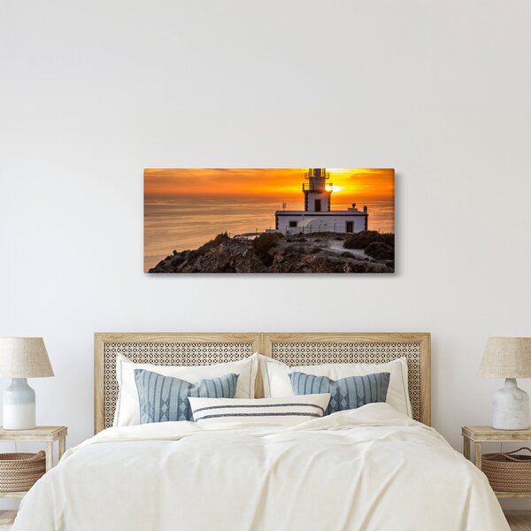 Slika svjetionika pri zalasku sunca (120x50 cm)