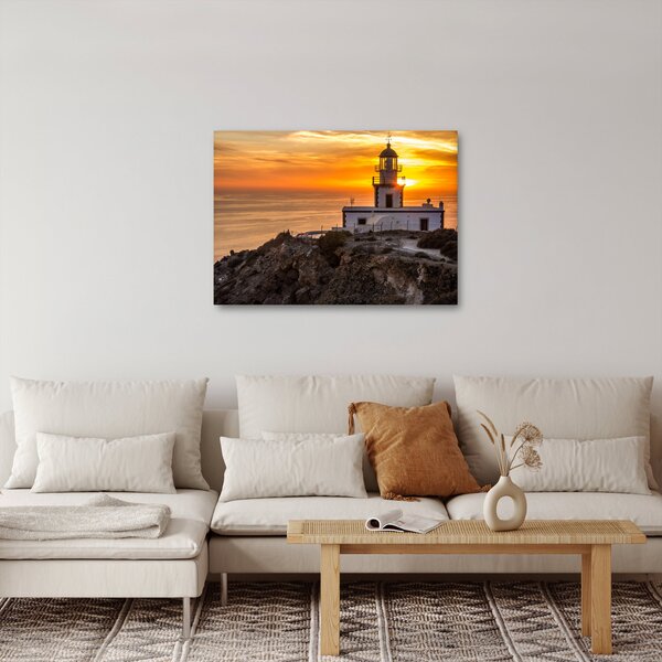 Slika svjetionika pri zalasku sunca (70x50 cm)