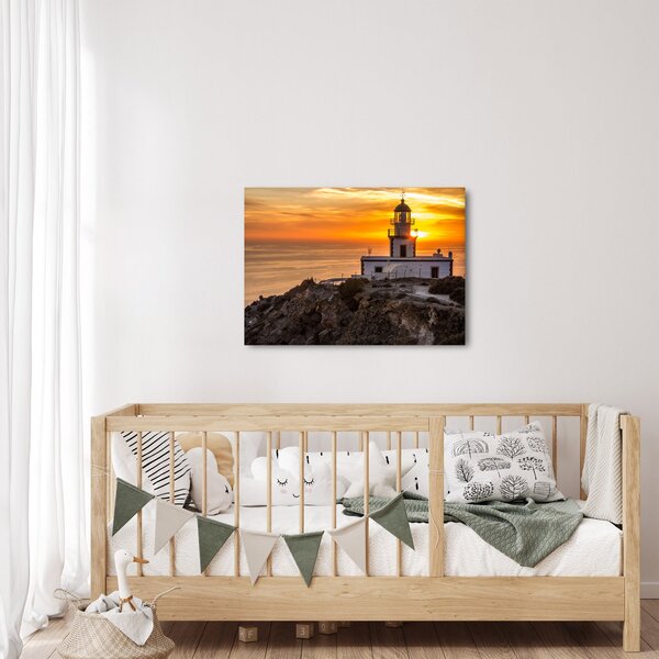Slika svjetionika pri zalasku sunca (70x50 cm)