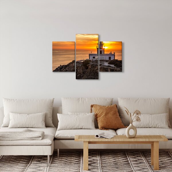 Slika svjetionika pri zalasku sunca (90x60 cm)
