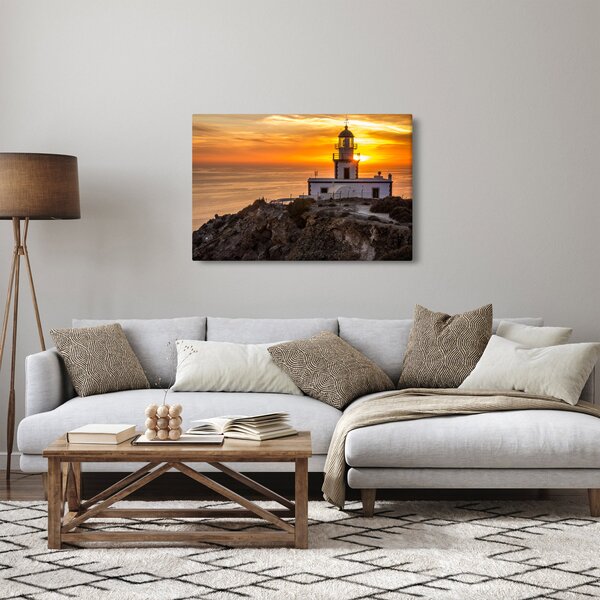 Slika svjetionika pri zalasku sunca (90x60 cm)