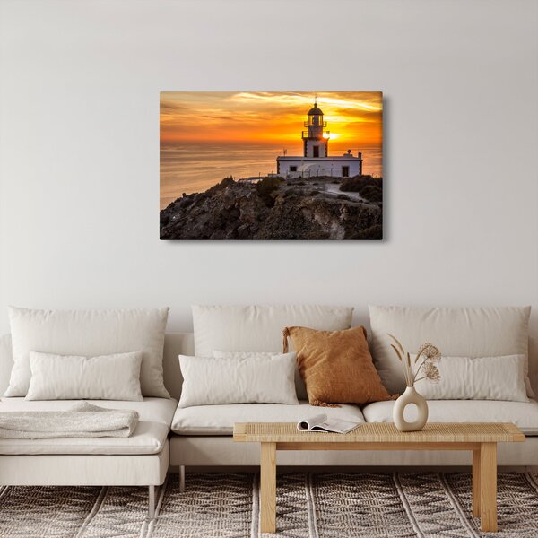 Slika svjetionika pri zalasku sunca (90x60 cm)