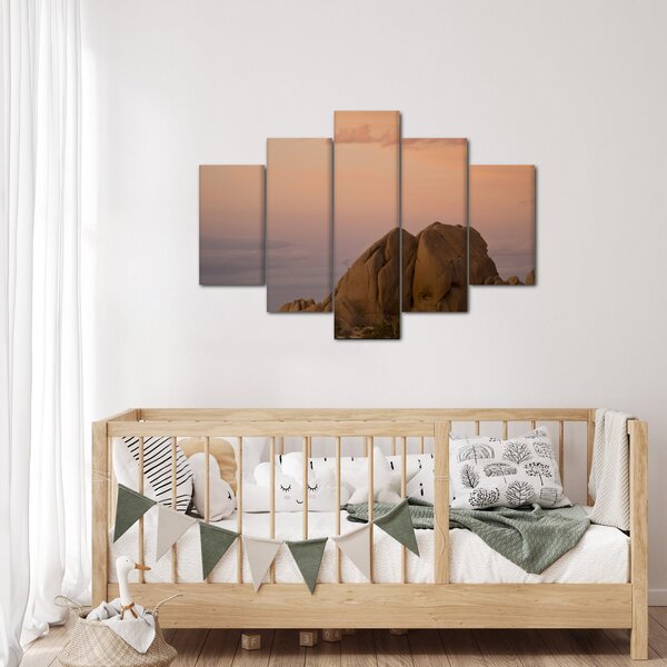 Slika zalaska sunca u stijenama (150x105 cm)