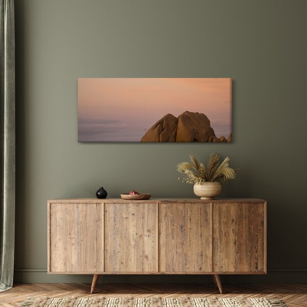 Slika zalaska sunca u stijenama (120x50 cm)