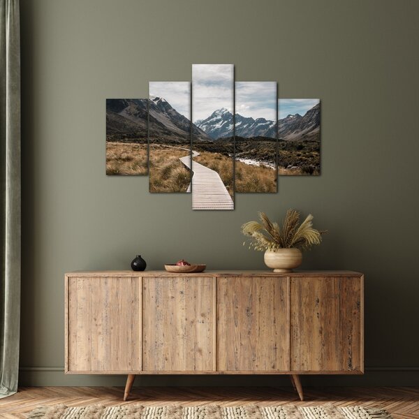 Slika - Šetnica u dolini planine Mt. Cook (150x105 cm)