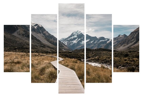 Slika - Šetnica u dolini planine Mt. Cook (150x105 cm)