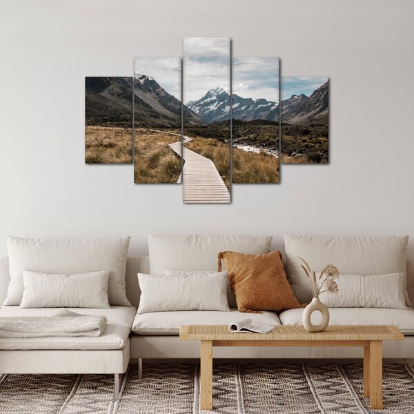 Slika - Šetnica u dolini planine Mt. Cook (150x105 cm)
