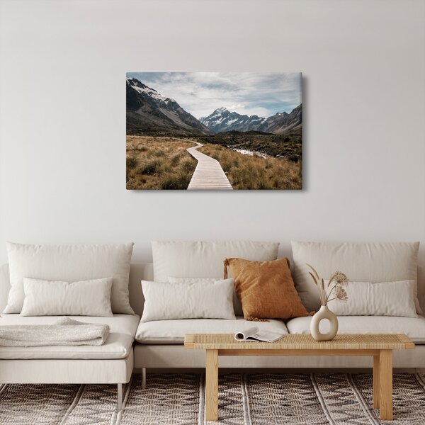 Slika - Šetnica u dolini planine Mt. Cook (90x60 cm)