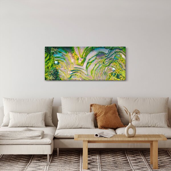 Slika rižinih polja iz ptičje perspektive (120x50 cm)