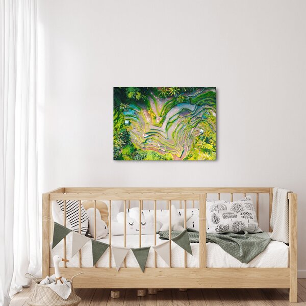 Slika rižinih polja iz ptičje perspektive (70x50 cm)