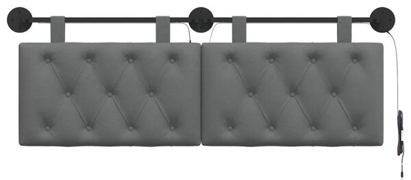 Viseće uzglavlje kreveta S LED svjetlom Tamnosiva Tkanina - Tamnosiva 140 cm s LED svjetlima