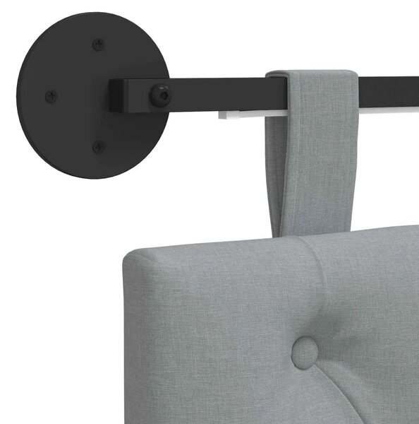 Viseće uzglavlje kreveta S LED svjetlom Svjetlosiva Tkanina - Svjetlosiva 140 cm s LED svjetlima
