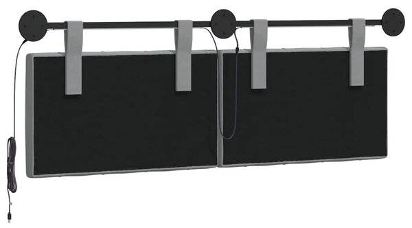 Viseće uzglavlje kreveta S LED svjetlom Svjetlosiva Tkanina - Svjetlosiva 140 cm s LED svjetlima